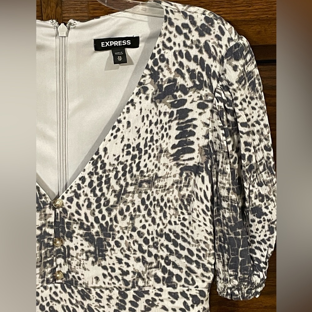 Express Short Sleeve Animal print hi-low Maxi dress size XS - Picture 2 of 7